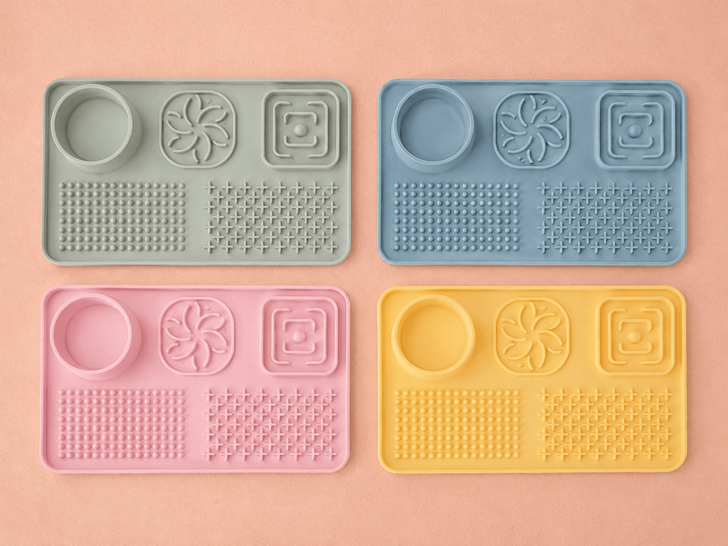 Silicone lick mat for supervised dog enrichment