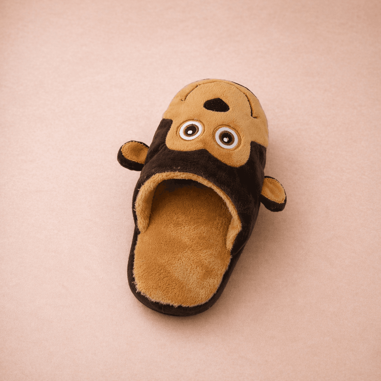 Plush monkey face slipper toy